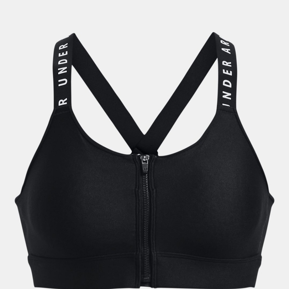Under Armour Infinity High Zip Bra - Black/White Size XS High Support NEW! - Picture 6 of 17